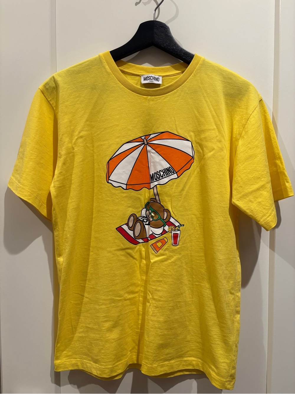 Moschino Yellow Bear Beach Graphic Tee
